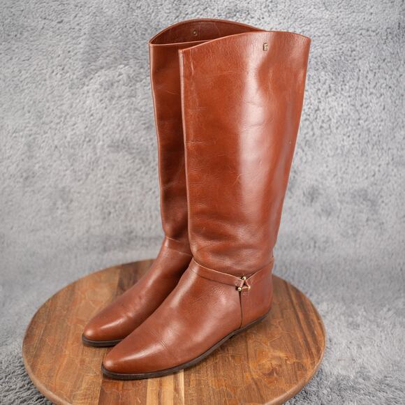 ETIENNE AIGNER Riding Boot Womens 6 M Knee High Fashion Brown Leather 7948 - Picture 3 of 7